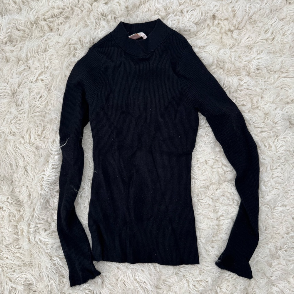 Rachel Parcell Black Ribbed Turtleneck Women’s Size XS
